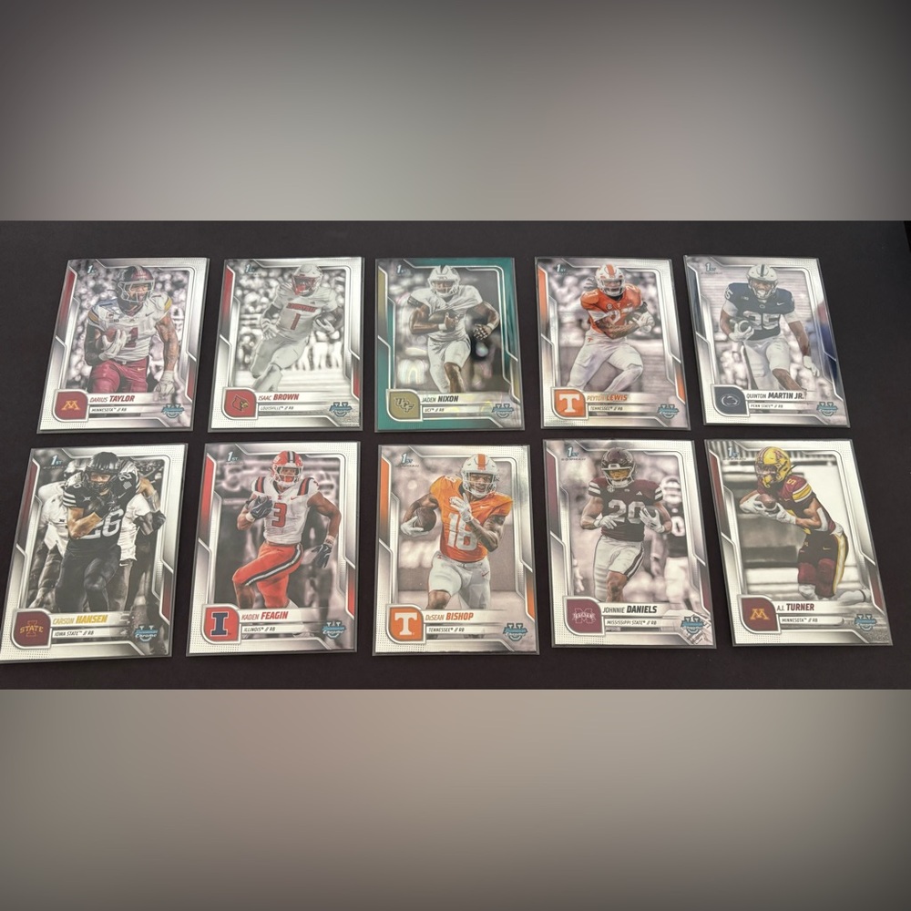 2025 Bowman University Chrome QB‎ Football Card Lot – 10 Cards | Mint